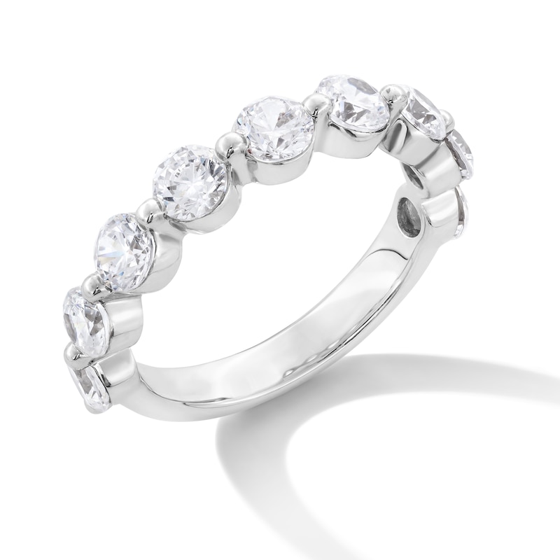 Main Image 3 of 2 CT. T.W. Certified Lab-Created Diamond Nine Stone Anniversary Band in 14K White Gold (F/VS2)