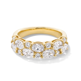 2-1/2 CT. T.W. Oval and Round Certified Lab-Created Diamond Double Row Anniversary Band in 14K Gold (F/VS2)