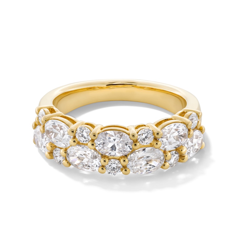 Main Image 1 of 2-1/2 CT. T.W. Oval and Round Certified Lab-Created Diamond Double Row Anniversary Band in 14K Gold (F/VS2)