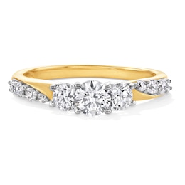 1 CT. T.W. Diamond Past Present Future® Engagement Ring in 10K Gold