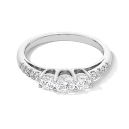 3/4 CT. T.W. Diamond Past Present Future® Engagement Ring in 10K White Gold