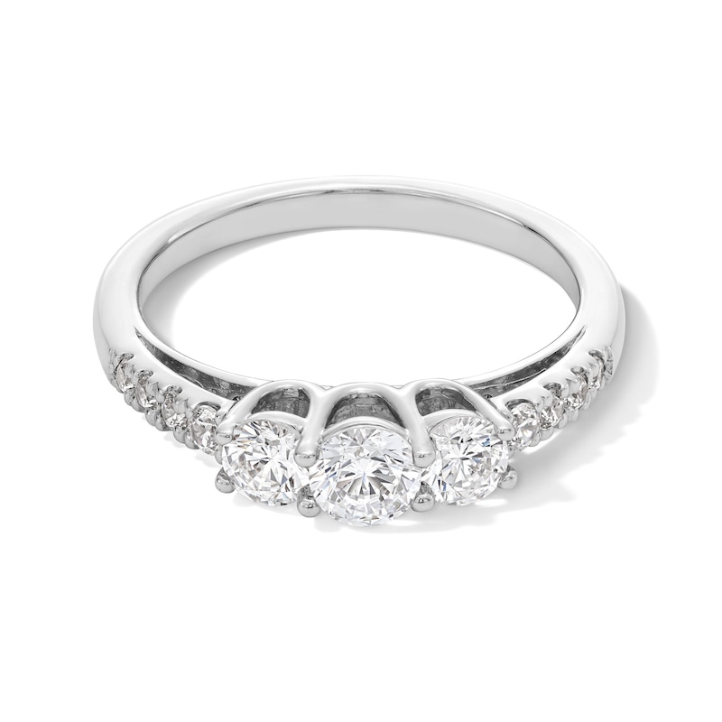 Main Image 1 of 3/4 CT. T.W. Diamond Past Present Future® Engagement Ring in 10K White Gold