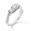 Thumbnail Image 3 of 1 CT. T.W. Diamond Past Present Future® Crossover Shank Engagement Ring in 10K White Gold