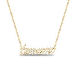 1/10 CT. T.W. Heart-Shaped Multi-Diamond “Te Amo” Necklace in 10K Gold