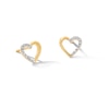 Thumbnail Image 1 of 1/20 CT. T.W. Diamond Open Heart Stud Earrings in Sterling Silver with 14K Gold Plate