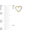 Thumbnail Image 3 of 1/20 CT. T.W. Diamond Open Heart Stud Earrings in Sterling Silver with 14K Gold Plate