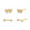 Thumbnail Image 2 of 1/15 CT. T.W. Hearts and Arrow Mismatch Stud Earrings in 10K Gold