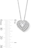 Thumbnail Image 3 of 1-1/2 CT. T.W. Certified Lab-Created Diamond Double Frame Heart Pendant in Sterling Silver (F/SI2)