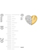 Thumbnail Image 3 of 1/3 CT. T.W. Diamond Half-and-Half Heart Stud Earrings in Sterling Silver with 10K Gold Plate