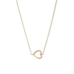 1/20 CT. T.W. Diamond Sideways Heart Necklace in 10K Gold - 16&quot;