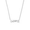 Thumbnail Image 1 of 1/20 CT. T.W. Diamond “LOVE” Necklace in Sterling Silver