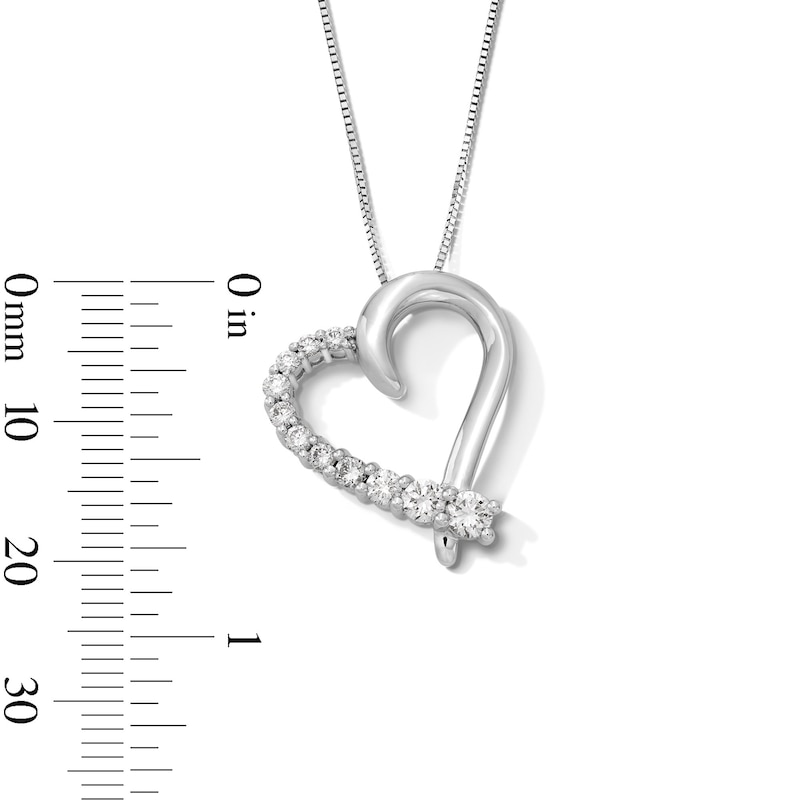 Main Image 3 of 1/2 CT. T.W. Certified Lab-Created Diamond Tilted Crossover Heart Pendant in Sterling Silver (I/SI2)