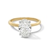 Thumbnail Image 1 of 2 CT. Oval Certified Lab-Created Diamond Solitaire Engagement Ring in 14K Two-Tone Gold (F/VS2)