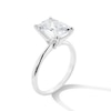 Thumbnail Image 3 of 3 CT. Emerald-Cut Certified Lab-Created Diamond Solitaire Engagement Ring in 14K White Gold (F/VS2)