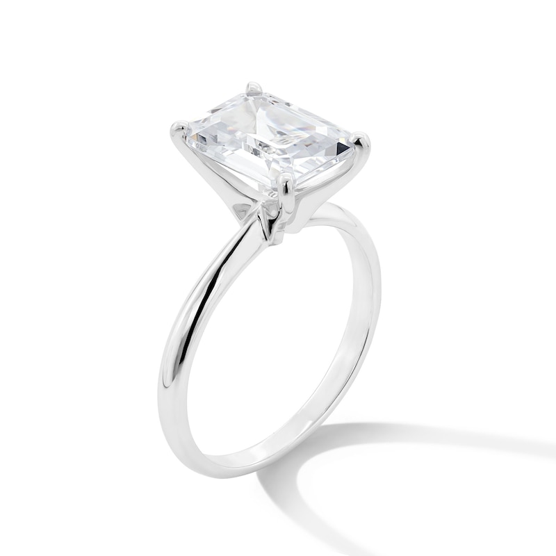 Main Image 3 of 3 CT. Emerald-Cut Certified Lab-Created Diamond Solitaire Engagement Ring in 14K White Gold (F/VS2)