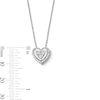 Thumbnail Image 3 of 1/10 CT. T.W. Multi-Diamond Double Frame Heart Pendant in Sterling Silver