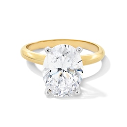 4 CT. Oval Certified Lab-Created Diamond Solitaire Engagement Ring in 14K Two-Tone Gold (F/VS2)