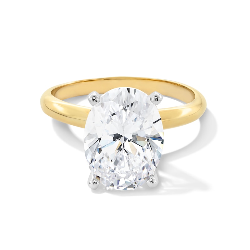 Main Image 1 of 4 CT. Oval Certified Lab-Created Diamond Solitaire Engagement Ring in 14K Gold (F/VS2)