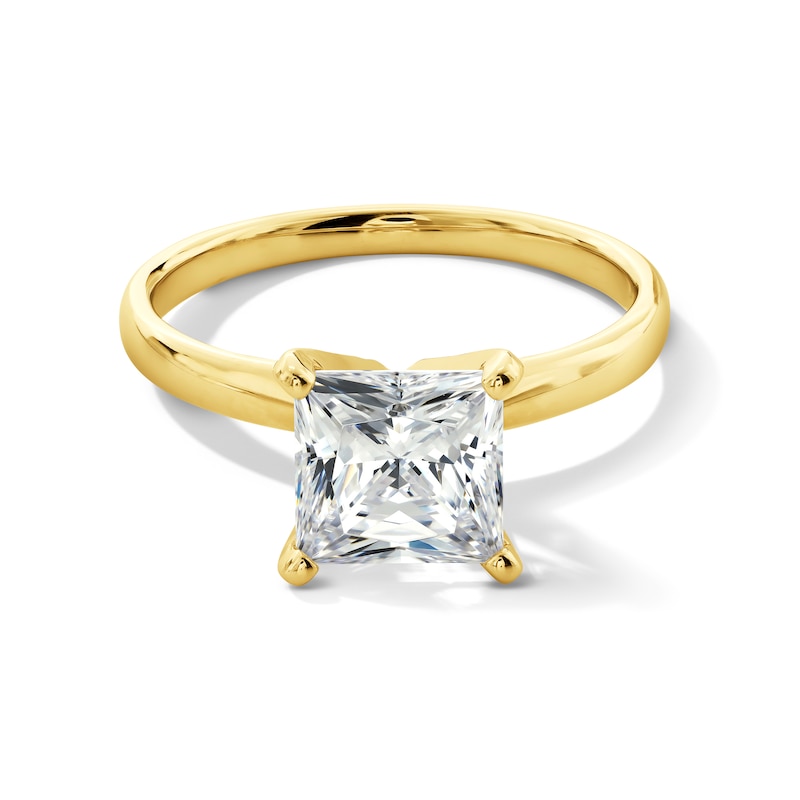 Main Image 1 of 2 CT. Princess-Cut Certified Lab-Created Diamond Solitaire Engagement Ring in 14K Two-Tone Gold (F/VS2)