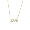 Thumbnail Image 1 of 1/10 CT. T.W. Diamond “love” Necklace in 10K Gold - 17”