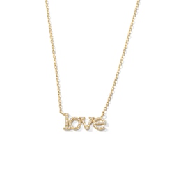 1/10 CT. T.W. Diamond “love” Necklace in 10K Gold - 17”