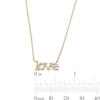 Thumbnail Image 4 of 1/10 CT. T.W. Diamond “love” Necklace in 10K Gold - 17”