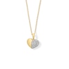 Thumbnail Image 1 of 1/3 CT. T.W. Diamond Half-and-Half Heart Pendant in Sterling Silver with 10K Gold Plate