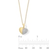 Thumbnail Image 3 of 1/3 CT. T.W. Diamond Half-and-Half Heart Pendant in Sterling Silver with 10K Gold Plate