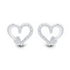 Thumbnail Image 2 of 1/10 CT. T.W. Multi-Diamond Heart-on-Heart Stud Earrings in Sterling Silver