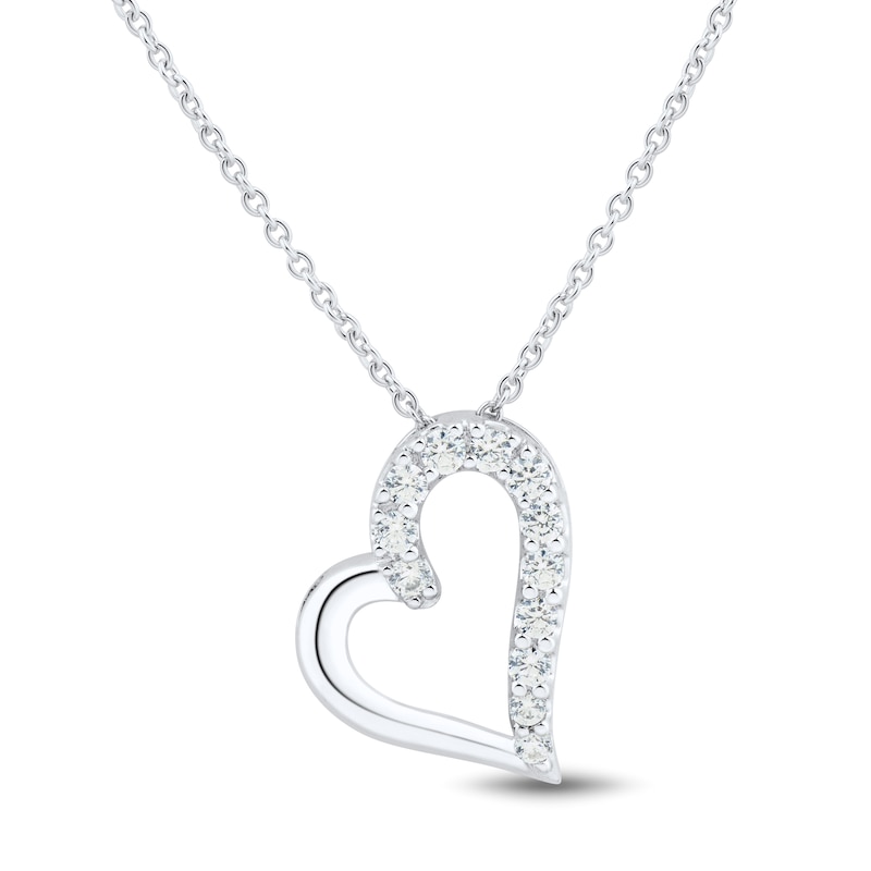 Main Image 2 of 3/8 CT. T.W. Certified Lab-Created Diamond Tilted Heart Pendant and Stud Earrings Set in Sterling Silver (I/SI2)