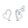 Thumbnail Image 3 of 3/8 CT. T.W. Certified Lab-Created Diamond Tilted Heart Pendant and Stud Earrings Set in Sterling Silver (I/SI2)