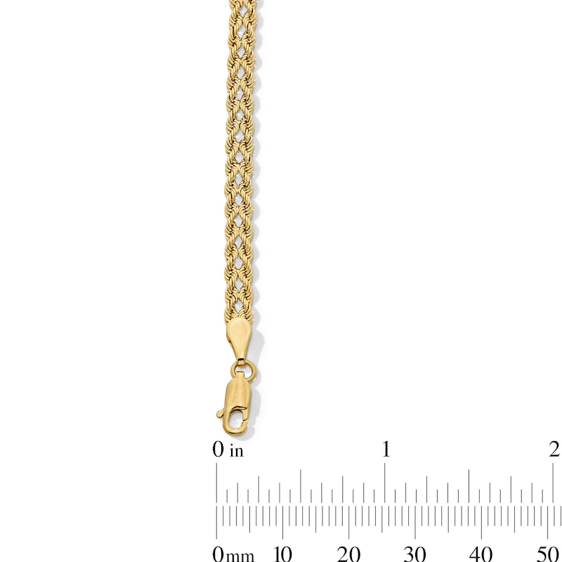 Main Image 3 of 1/10 CT. T.W. Diamond Five Heart Bracelet in Sterling Silver with 14K Gold Plate - 7.25&quot;