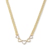 Thumbnail Image 1 of 1/10 CT. T.W. Diamond Five Heart Necklace in Sterling Silver with 14K Gold Plate - 17&quot;