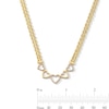 Thumbnail Image 4 of 1/10 CT. T.W. Diamond Five Heart Necklace in Sterling Silver with 14K Gold Plate - 17&quot;