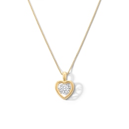 1/3 CT. Certified Lab-Created Diamond Solitaire Heart Pendant in Sterling Silver with 14K Gold Plate (I/SI2)