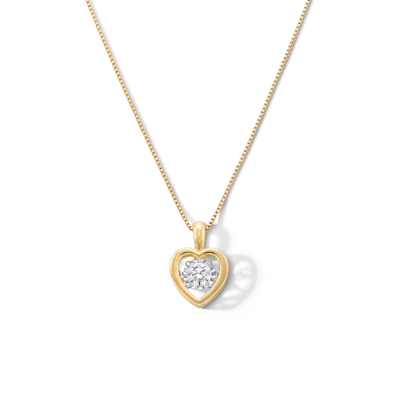 Main Image 1 of 1/3 CT. Certified Lab-Created Diamond Solitaire Heart Pendant in Sterling Silver with 14K Gold Plate (I/SI2)