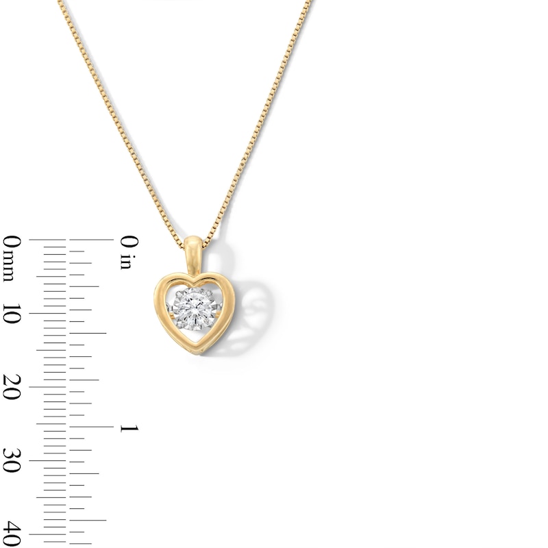 Main Image 3 of 1/3 CT. Certified Lab-Created Diamond Solitaire Heart Pendant in Sterling Silver with 14K Gold Plate (I/SI2)