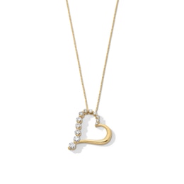 1/2 CT. T.W. Journey Certified Lab-Created Diamond Tilted Heart Pendant in 10K Gold (I/SI2)