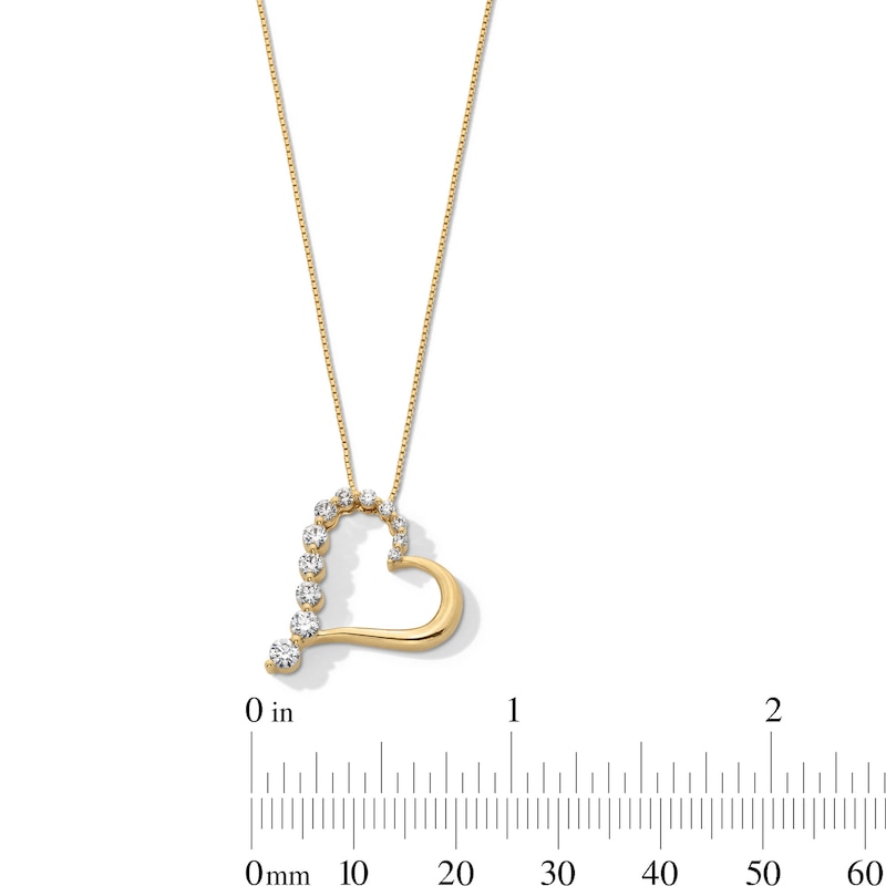 Main Image 4 of 1/2 CT. T.W. Journey Certified Lab-Created Diamond Tilted Heart Pendant in 10K Gold (I/SI2)