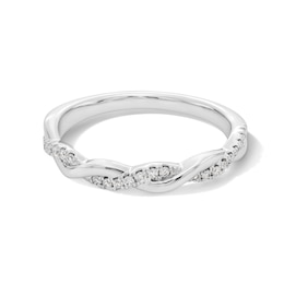 1/8 CT. T.W. Diamond Twist Band in 10K White Gold