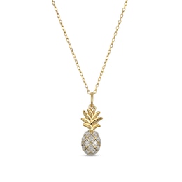 1/10 CT. T.W. Diamond Pineapple Pendant in Sterling Silver with 18K Gold Plate