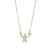 Thumbnail Image 2 of 1/5 CT. T.W. Diamond Triple Star Necklace in Sterling Silver with 18K Gold Plate