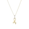 Thumbnail Image 1 of 1/20 CT. T.W. Diamond Awareness Ribbon Pendant in Sterling Silver with 18K Gold Plate