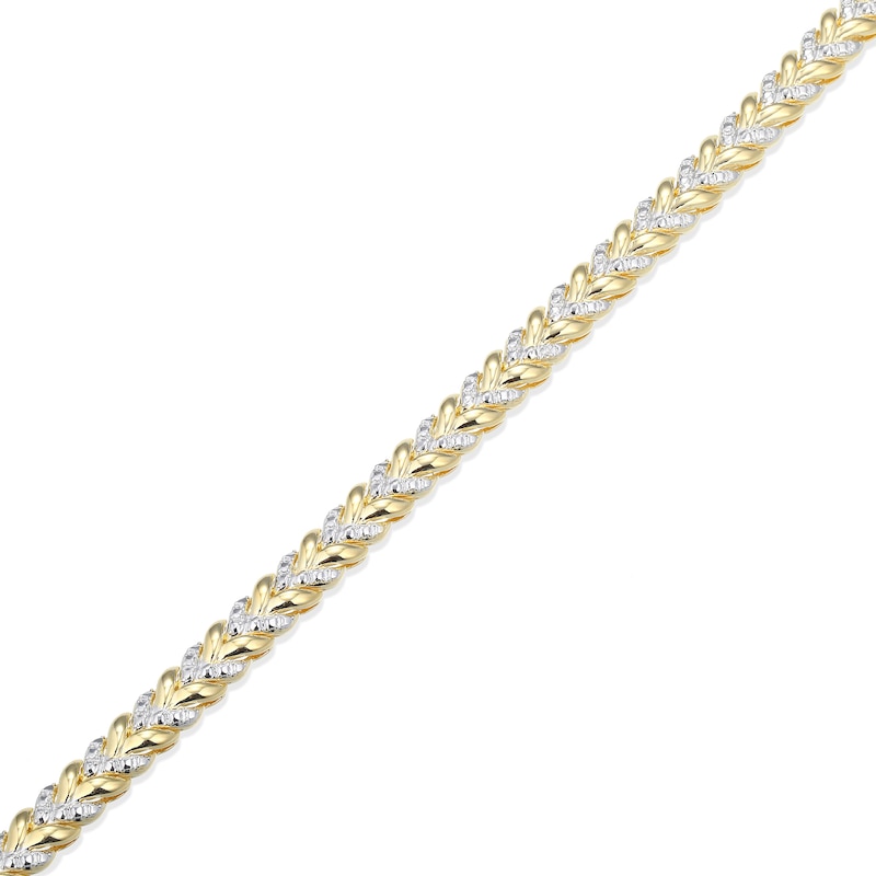 Main Image 2 of Diamond Accent Layered Chevron Link Bracelet in Sterling Silver with 18K Gold Plate - 7.25”