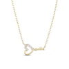 Thumbnail Image 1 of 1/15 CT. T.W. Diamond Key with Heart Necklace in Sterling Silver with 18K Gold Plate