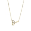 Thumbnail Image 2 of 1/15 CT. T.W. Diamond Key with Heart Necklace in Sterling Silver with 18K Gold Plate