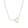 Thumbnail Image 3 of 1/15 CT. T.W. Diamond Key with Heart Necklace in Sterling Silver with 18K Gold Plate