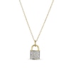 Thumbnail Image 1 of 1/5 CT. T.W. Diamond Padlock Pendant in Sterling Silver with 18K Gold Plate