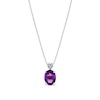 Thumbnail Image 1 of Oval Amethyst and 1/5 CT. T.W. Diamond Pendant in 10K White Gold