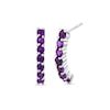 Thumbnail Image 1 of Amethyst J-Hoop Earrings in 14K White Gold